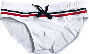 Quần bơi nam tam giác màu trơn kẻ sọc, đồ bơi nam đi biển đẹp QBUXH03