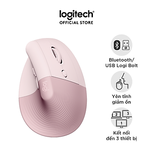 Chuột công thái học không dây Logitech Lift Vertical - Bluetooth|USB Logi Bolt, Silent giảm ồn, 4 nút tùy chỉnh, tương thích với Windows/macOS/iPad/PC - Hàng chính hãng