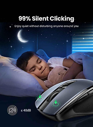 Ugreen UG90855MU006TK 4000dpi 2.4Ghz Bluetooth Chuột không dây + Bluetooth Ergonomic Mouse không kèm pin AA - HÀNG CHÍNH HÃNG