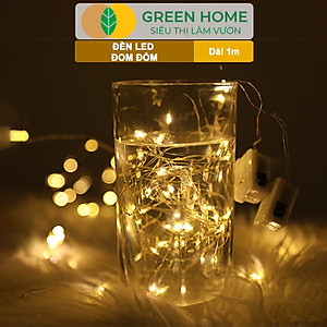 Dây Đèn Led Trang Trí Greenhome, Fairy Lights, Đom Đóm 1 Mét, 3 Chế Độ Sáng, Tặng Kèm Pin, Chịu Nước, Decor, Chụp Hình