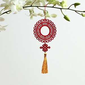 Combo 6D - Bộ 6 dây treo trang trí Tết Khai Lộc Hoàng Kim màu đỏ, trang trí mai, đào