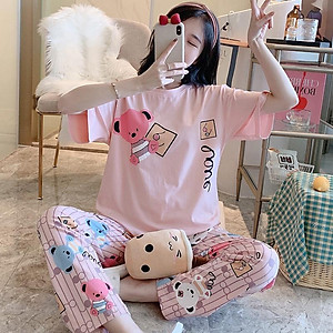 Đồ bộ nữ mặc nhà thời trang mới nhất - Chất liệu Cotton cao cấp - ( Quần Dài Tay Ngắn - mã TNQD - 01 )