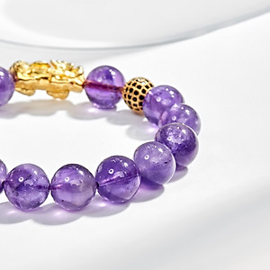 Vòng Tay Nam Đá Thiên Nhiên Phối Charm Tỳ Hưu Bạc Mạ Vàng 24K 12mm - Ngọc Quý Gemstơnes