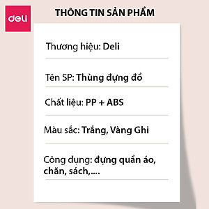 Hộp Nhựa Đựng Đồ Nắp Trong Đa Năng Thùng Đựng Đồ Chơi Quần Áo Sách Vở Vật Dụng Gia Đình Deli - Xếp Chồng Tiện Lợi