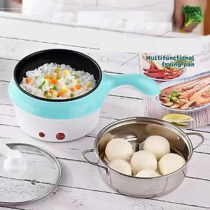 Nồi Lẩu Điện Đa Năng, Ca Nấu Mì Tiện Lợi Kèm Giá Hấp Có Tay Cầm Tiện Dụng 18cm, Nồi Lẩu Hấp Mini 2 Tầng Cao Cấp- Hàng Chính Hãng