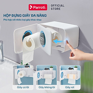 Hộp đựng giấy vệ sinh cao cấp, có khay để điện thoại, có khay để đồ cá nhân - Parroti Rebox - RB01