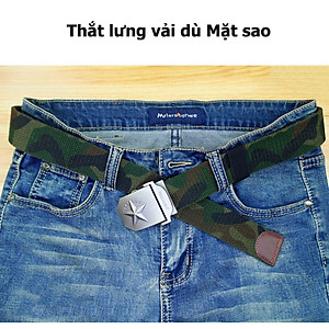 Thắt Lưng Nam Vải Dù U679 Mặt Khóa Hợp Kim Thép Không Ghỉ Sáng Bóng, Dây Dệt Sợi Bông Thiên Nhiên Cao Cấp -Hàng chính hãng