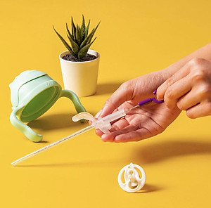 b.box Bộ ống hút thay thế và dụng cụ vệ sinh tiện dụng cho bình nước 360 dộ