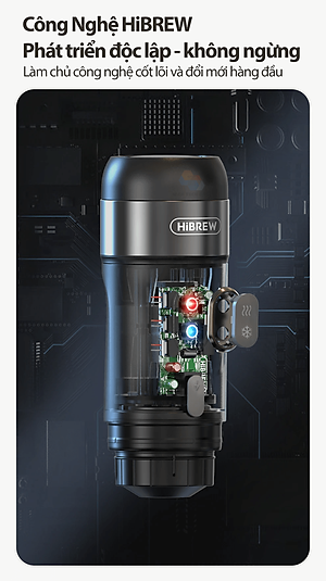 Máy pha cà phê mini HiBREW H4A cầm tay 3 trong 1 sử dụng mọi nơi, pha cafe espresso, cà phê viên nén, nóng và lạnh, hàng chính hãng