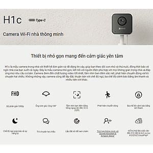 [[MẪU NÂNG CẤP] Camera Wi-fi EZVIZ H1C/C1HC Trong Nhà, FHD 1080P, Góc Rộng Cố Định, Đàm Thoại Hai Chiều, Nén Video H265 - Hàng Chính Hãng