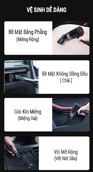 Máy Hút Bụi Cầm Tay Không Dây Teement TM01 Cao Cấp, Lực Hút Lớn 6000PA, Êm Ái Mạnh Mẽ, Sử Dụng Trong Nhà, Ngoài Trời Và Cho Ô Tô , Công Suất Lớn - Hàng Chính Hãng