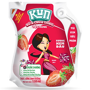 Thùng 24 Túi Sữa Chua Uống Hương Dâu KUN 110ml/túi