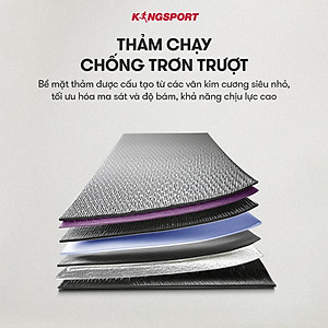 Máy chạy bộ KINGSPORT KS-2035 đa năng, thao tác phím cảm ứng, thiết kế sang trọng cứng cáp, kèm đai massage và thanh gập bụng, cân nặng phù hợp từ dưới 90-95kg