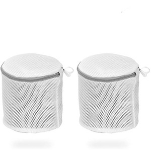 Combo 2 túi lưới giặt đồ 2 lớp Polyester dạng lưới mịn giặt đồ chống biến dạng quần áo cho máy giặt dạng hộp khóa kéo phù hợp giặt đồ nhỏ đồ lót
