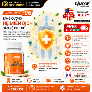 Detox viên uống thải độc cơ thể DETOX DAMODE lọ 60 viên uống detox làm sạch đại tràng chính hãng Hoa Kỳ 