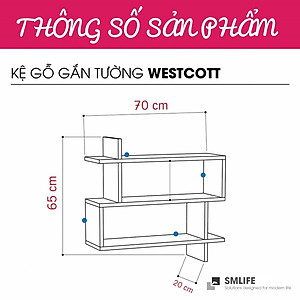 Kệ trang trí phòng khách gỗ công nghiệp SMLIFE Westcott