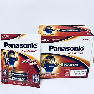 Hộp pin (12 vỉ 2 viên) pin Kiềm Panasonic Alkaline AAA LR03T/2B-Hàng chính hãng