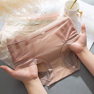 Combo 3 Quần lót nữ lụa tàng hình,đũng kháng khuẩn,co giãn 4 chiều,mềm mại,thoáng mát, cạp cao không lộ viền