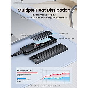 Box NVME Orico PDDM2C3-G2 hỗ trợ m2 NVME PCIe Gen3x4 / Gen4x4 Type C tốc độ 10Gbps – Hàng Chính Hãng