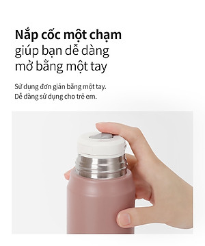 Bình giữ nhiệt Lock&Lock 505ml Maman Cup Vacuum Bottle LHC1487 - Hàng chính hãng, nắp dùng làm cốc nước uống - JoyMall
