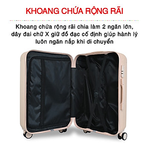 Vali Du Lịch Cao Cấp Size 24inch - Bảo Hành 5 Năm  KS-T01 - Đen