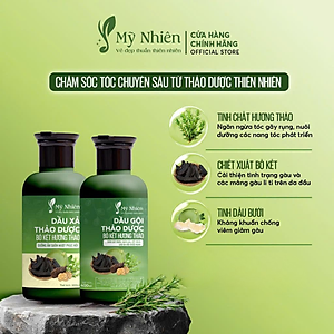 Dầu Gội Thảo Dược MỸ NHIÊN 400ml/Dầu Xả 300ml Dưỡng Tóc Tinh Chất Bồ Kết Hương Thảo - Làm Sạch Da Đầu, Nuôi Dưỡng Tóc Mềm Mượt, Giúp Tóc Khỏe Tự Nhiên