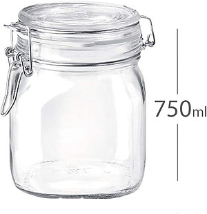 Hũ thủy tinh nắp cài Bormioli Rocco Fido 750ml – Kín hơi, bảo quản thực phẩm cao cấp Ý