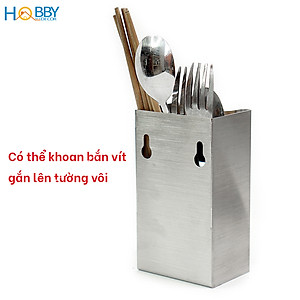 Ống để đũa muỗng dán tường Inox 304 có keo dán Hobby Home Decor OD2