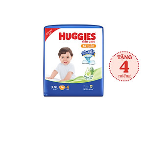 Tã/bỉm quần Huggies Skin Care Mega Jumbo XXL76+4 miếng với tràm trà dịu da