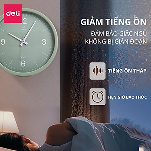 Đồng Hồ Treo Tường Tròn Cao Cấp Chạy Êm Không Tiếng Động Deli - Thiết Kế Decor Trang Trí Nhà Và Quán Cafe Phong Cách Sang Trọng - 9005