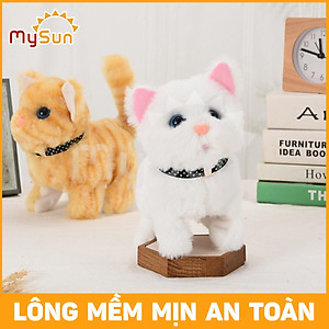 Đồ chơi cho bé MySun - Robot thú cưng con mèo, thỏ biết đi biết nhảy, biết kêu, vẫy đuôi (tặng PIN AA)