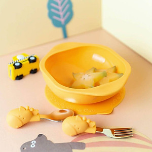 Bát ăn dặm silicon có đế hút chân không chống đổ cho bé Marcus & Marcus, từ 12 tháng