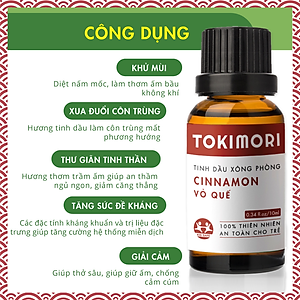 Combo 3 Chai (10ml) Tinh Dầu Cam Ngọt + Vỏ Quế  + Bạc Hà TOKI MORI Xuất Khẩu Nhật Bản 100% Thiên Nhiên, An Toàn Cho Trẻ, Xông Phòng, Khử Mùi, Kháng Khuẩn, Đuổi Muỗi, Giải Cảm