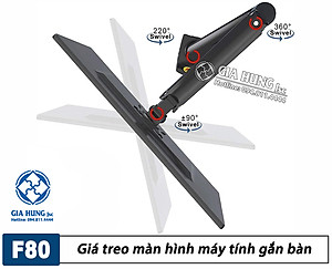 Giá treo màn hình máy tính nhập khẩu 1 tay NB F80 cho màn hình 17-27inch