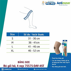 Bó gối hở, 4 nẹp 75575-DAY-4ST Actimove Knee Support
