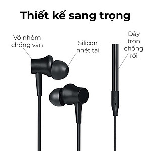 Tai Nghe Nhét Tai Xiaomi Mi In-Ear Headphones Basic (Black/Silver)_Hàng Nhập Khẩu
