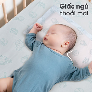 Gối nằm cao su thiên nhiên em bé Liên Á Oval + Kèm áo gối cùng kích thước .