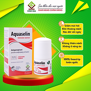 (+5ml FREE) Combo 2 Lăn Khử Mùi AQUASELIN Intensive Women Không Thâm Nách Giảm Mồ Hôi - Dung Tích 50ml
