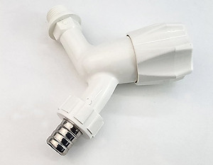 Bộ 3 vòi hồ tay núm tròn nhựa PP trắng, thân ngắn, ren 21-27mm Eurolife EL-HN05 (Trắng) (3 cái)