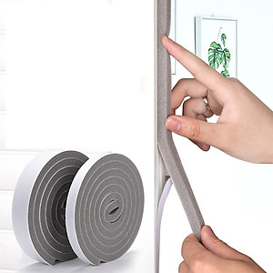 Combo 2 Cuộn ron gioăng mút xốp dán khe khung cửa cách âm giảm chấn chống bụi dài 2 mét