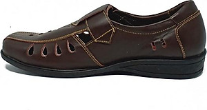 Giày rọ nam Huy Hoàng da bò màu nâu HT7787