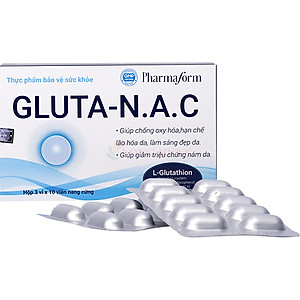 Viên uống sáng da Pharmaform Gluta - N.A.C (30 viên) - Hàng chính hãng