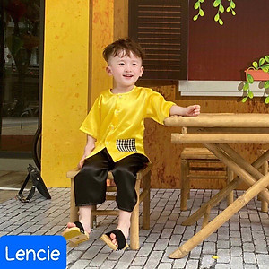 Bộ bà ba cho bé trai đi chơi biểu diễn đẹp từ 12-40kg chất lụa mềm mát (kèm khăn)