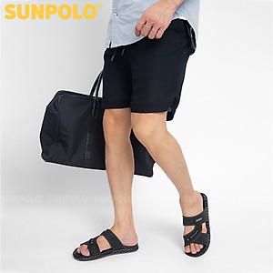 Dép Quai Ngang Nam Da Bò SUNPOLO SNA102 Trẻ trung, Năng động (Đen, Nâu bò)