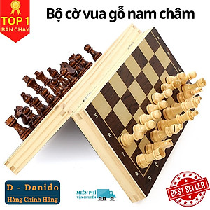 Cờ vua D Danido, bộ cờ vua nam châm bằng gỗ thông tự nhiên - Hàng chính hãng
