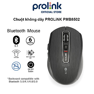 Chuột không dây PROLiNK PMB8502 cao cấp, tiết kiệm pin , chơi game, văn phòng dùng cho PC, Macbook, Laptop