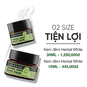 Kem đêm dưỡng trắng da Lá House Herbal White Night Cream 10ml/30ml