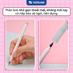 Bút lông 5/12/24 màu Cotton Candy - Hygee - Blooming - Cherry Blossom đầu Brush Thiên Long Colokit