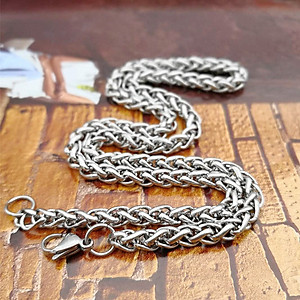 Bộ Dây Chuyền Nam Nữ inox kiểu Xích Lặc, Phong cách Châu Mỹ, Kèm hộp đựng lót nỉ.