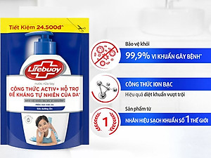 Nước rửa tay sạch khuẩn Lifebuoy Túi 400G - Sữa dưỡng ẩm